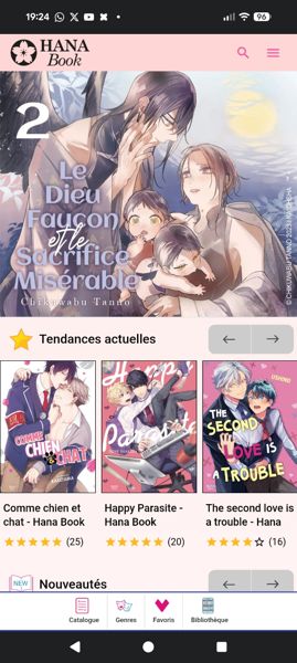 Capture d'écran de l'application Hana Book